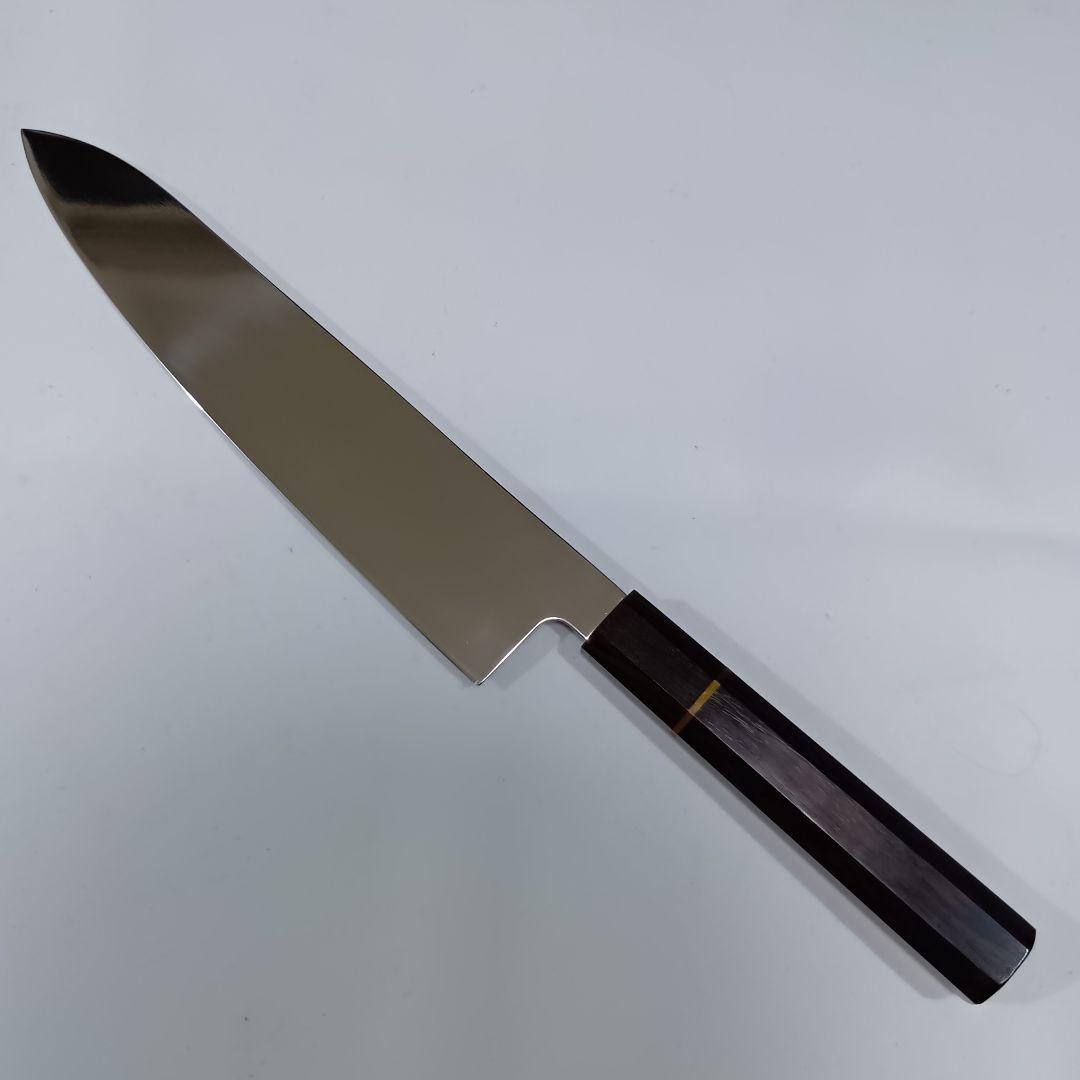 VG10 Honyaki All-Steel Wa Gyuto Chef Knife 240mm Mirror Polished Ebony Saya Box