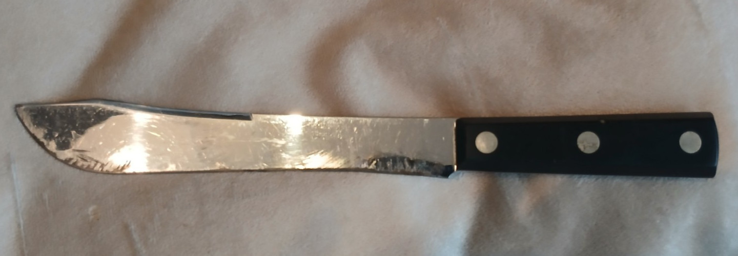 Case XX 231-8″ Chromium Butcher Kitchen Knife w/Black Polymer Handles