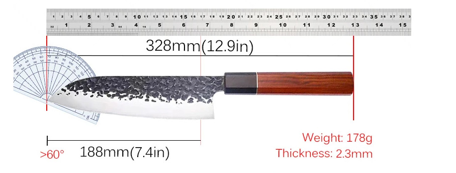 WXCOO Professional Chef Knife Hand Forged Kitchen Knife Solid Wood Slicing….