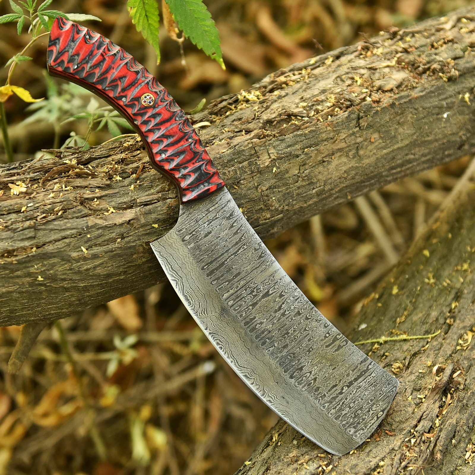 CUSTOM HANDMADE FORGED DAMASCUS STEEL BLADE CLEAVER MEAT CHOPPER CHEF KNIFE-2559