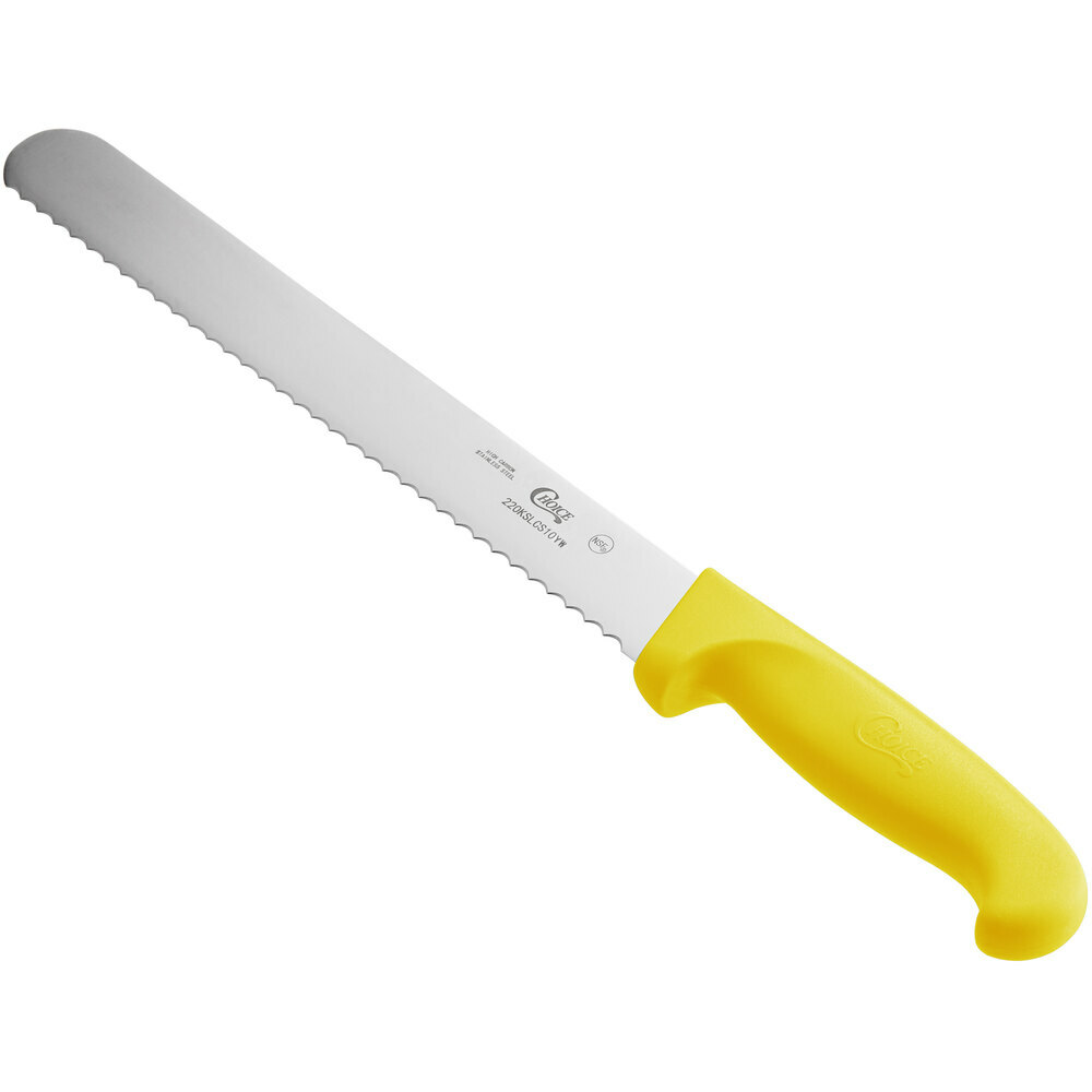 Choice 10″ Serrated Edge Slicing / Bread Knife with Yellow Handle
