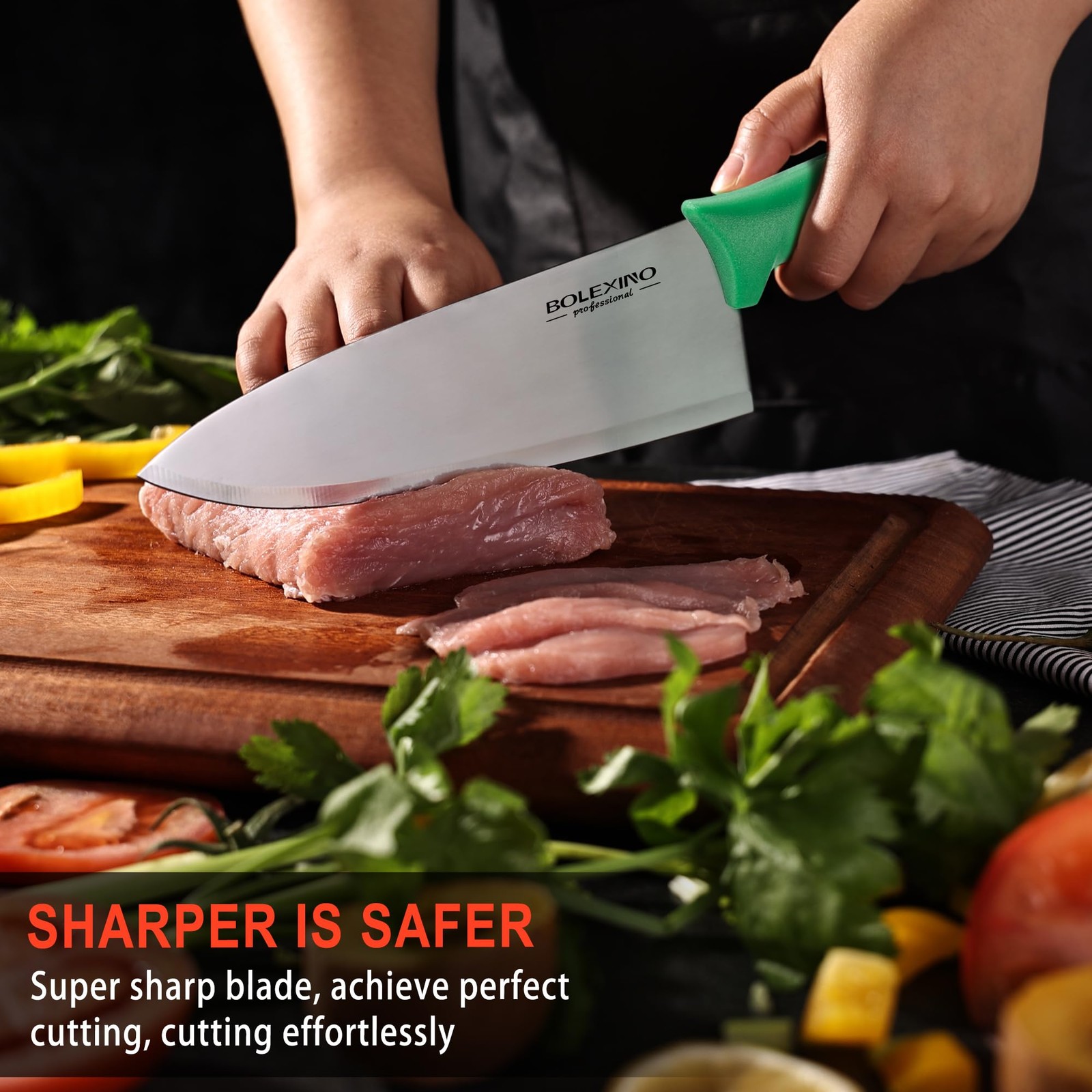 8 inch Japanese High Carbon Stainless Steel Chef Knife Set, Professional Extr…
