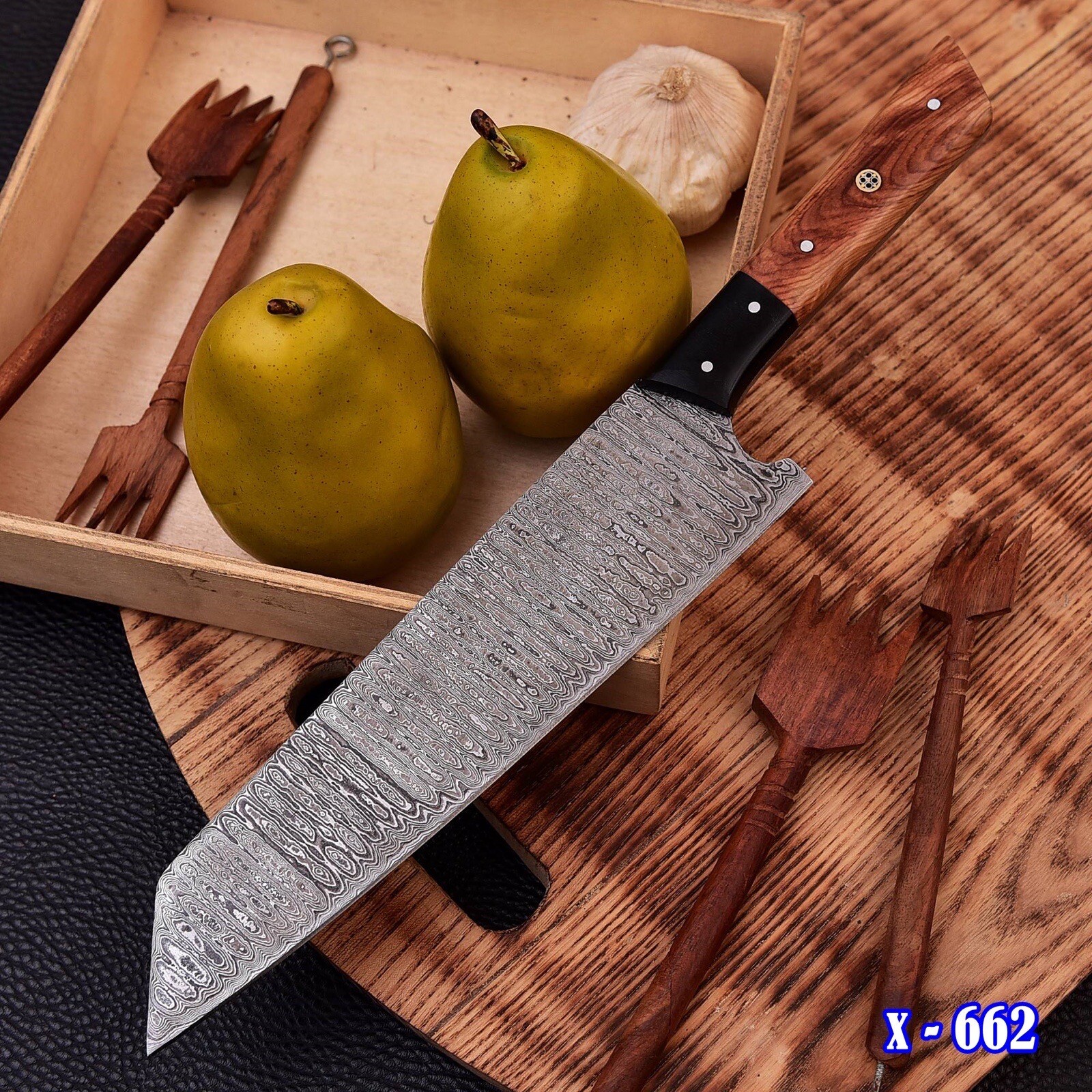 13” Handmade Damascus Chef Knife Hand Forged Japanese Bunka Kitchen Knife X662