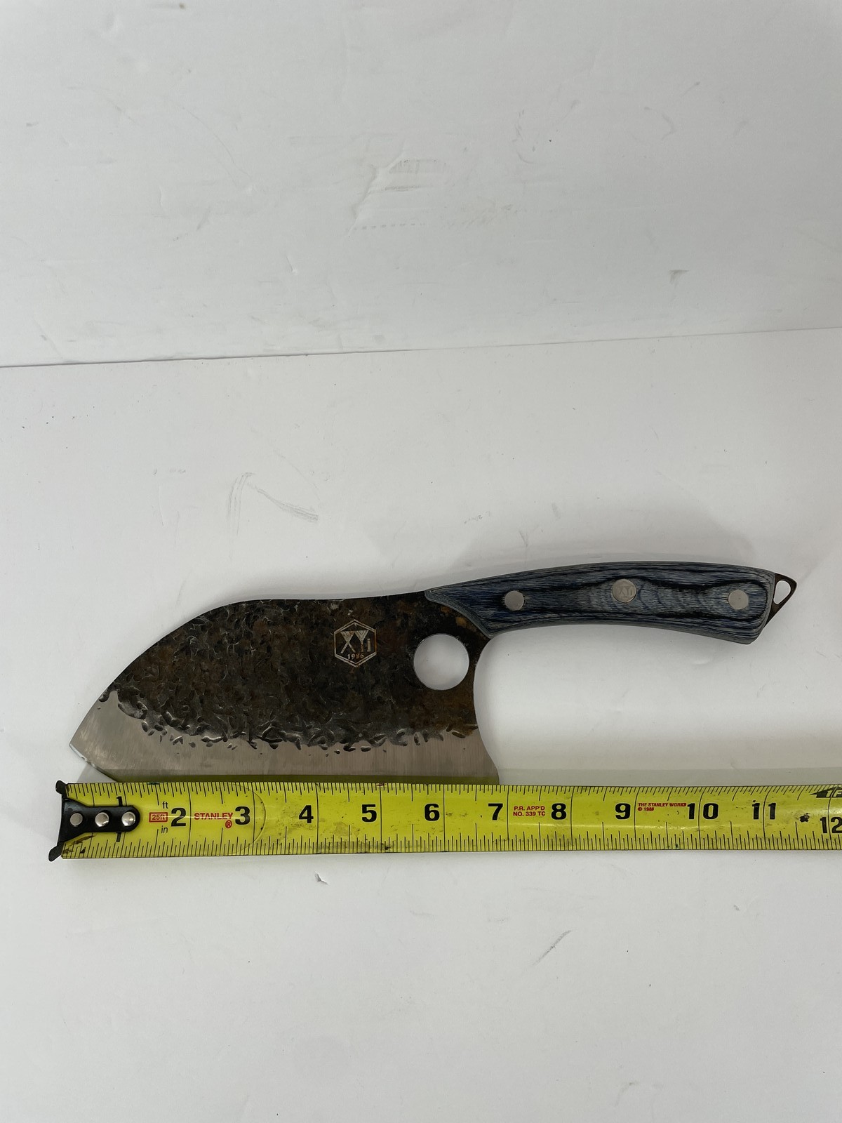 XYJ 1986 Hand Forged Boning Knife 5″ Blade Blue Handle Butcher Cleaver Tool