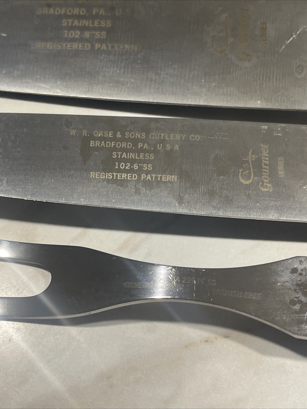 WR Case & Sons Cutlery Gourmet Chef Kitchen Knife 102-10/8/6 SS Triple Rivet Set