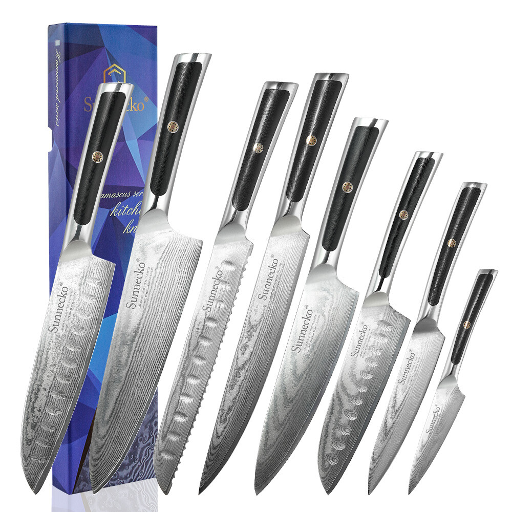Sunnecko Chef’s Knives Set 73 Layers VG10 Damascus Steel Kitchen Cutting Knife