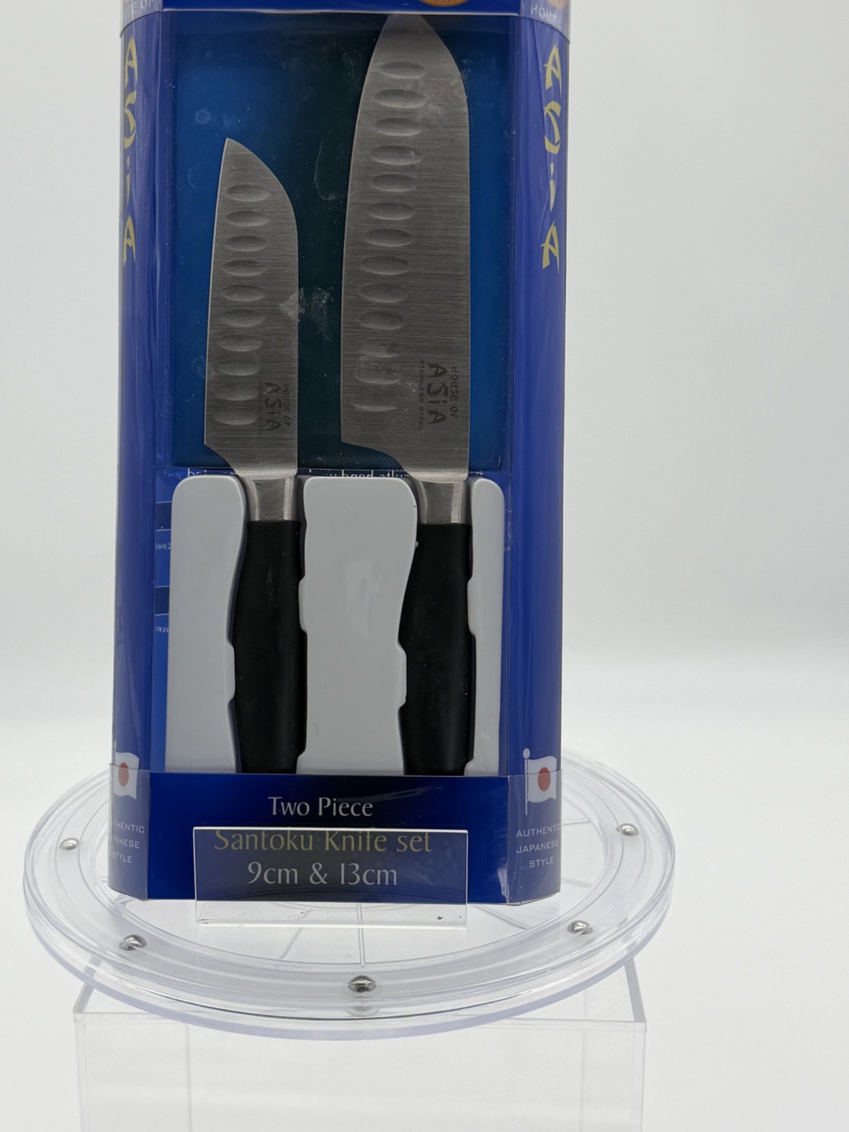 House of Asia 2-Piece Santoku Knife Set 9cm & 13cm Stainless Steel Soft Touch