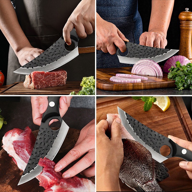 3PCS Professional Stainless Steel Chef Knives Santoku Utility Sashimi Set