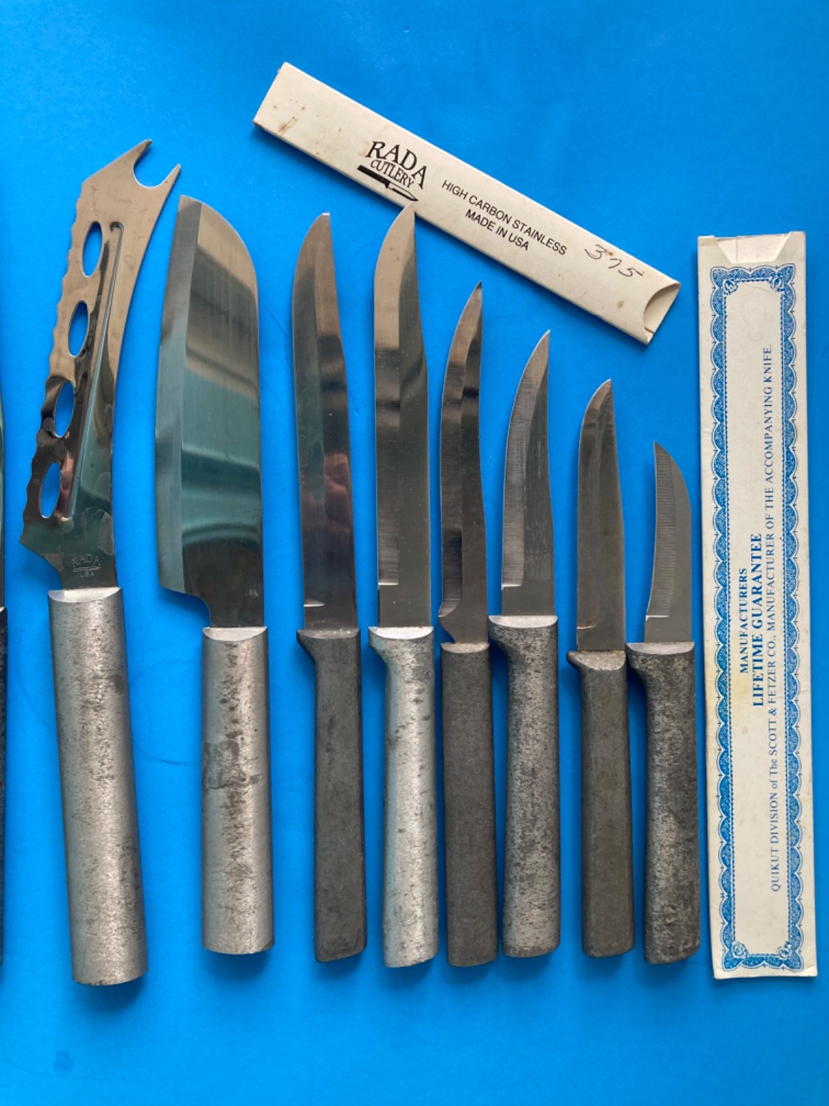 LOT 13 KITCHEN KNIFE MIXED ALUMINUM HANDLE RADA CHEF Knives Cheese Steak Slicers
