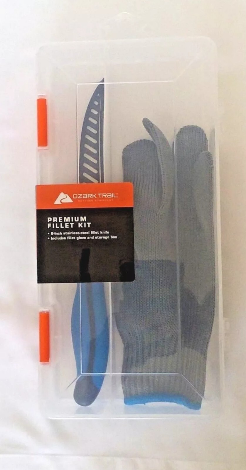 Ozark Trail Premium Fillet Kit with 6” Knife, Glove, & Storage Box
