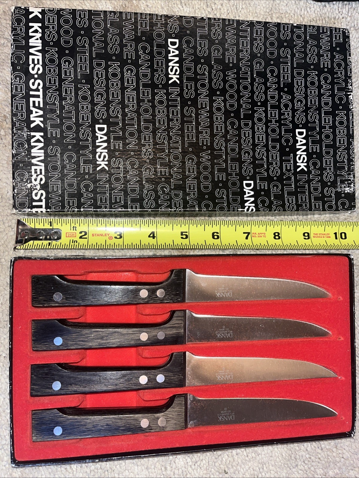 Dansk steak knives set of 4 Kobenstyle Teak handle Nib