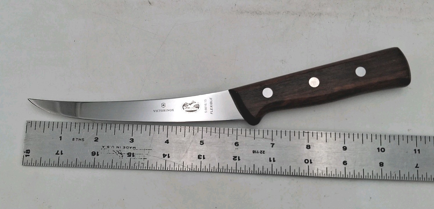 Victorinox 5.6616.15 Stainless Flexible 6″ Curved Boning Knife Rosewood Handle