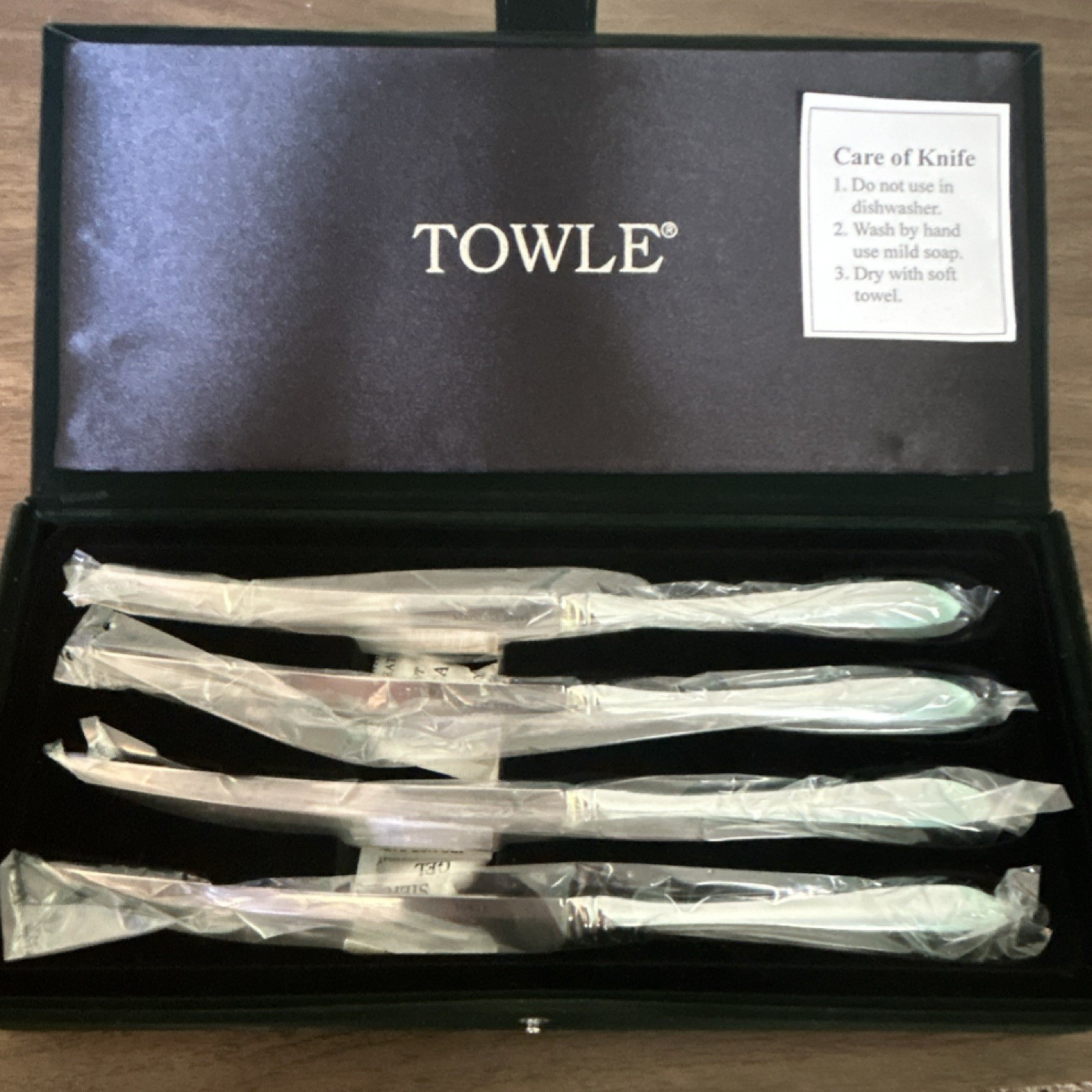 Towle Boston Antique 4pc Stainless Steel Steak Knife Set 4in Blade, Silver