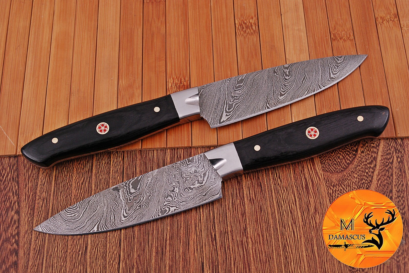 STEAK CHEF KNIVES SET – CUSTOM MADE FORGED DAMASCUS STEEL BLADE 1313