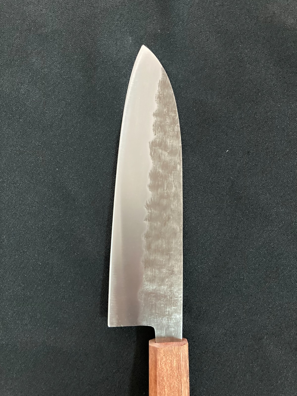 Japanese Santoku Knife 170mm Damascus Hammered Finish Wooden Handle 76
