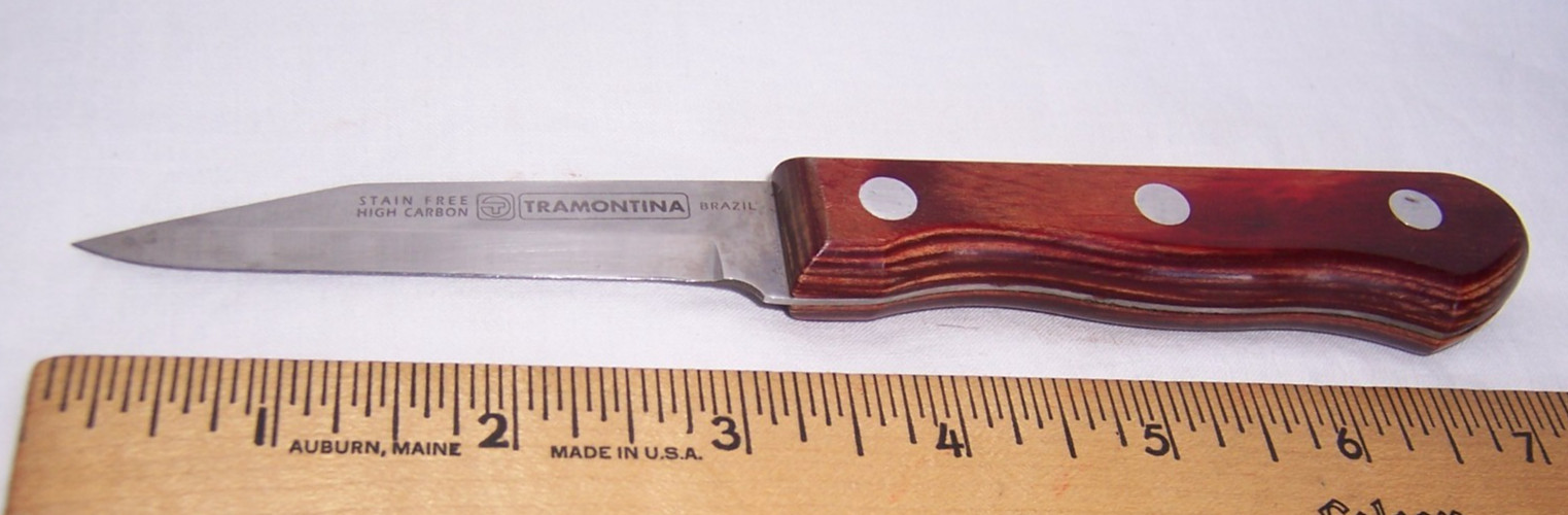 Tramontina Brazil Stain Free High Carbon 3” Paring Knife Polished Wood Handle
