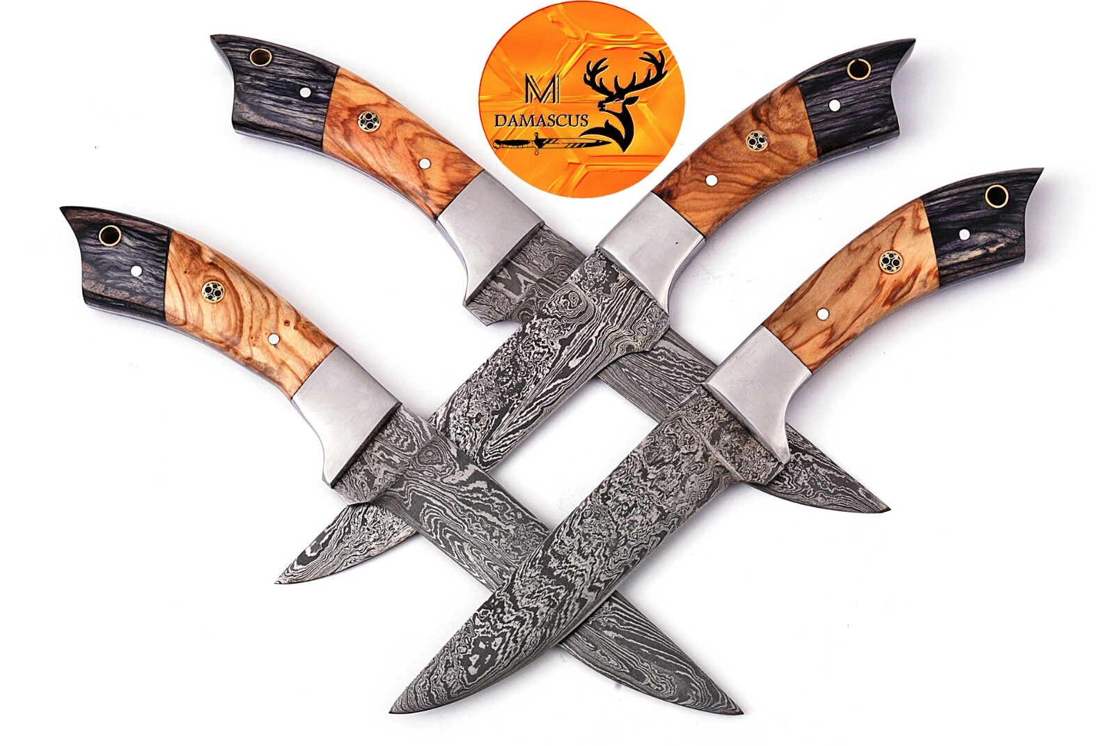 CUSTOM HANDMADE FORGED DAMASCUS STEEL STEAK CHEF KNIFE SET KITCHEN KNIVES 1399