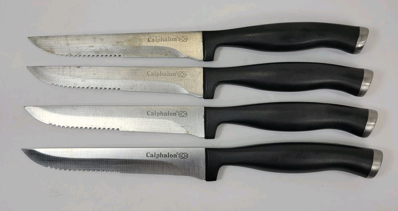 4pc Calphalon CONTEMPORARY 4.5″ Serrated Stainless Steel STEAK Knife 9” FullTang