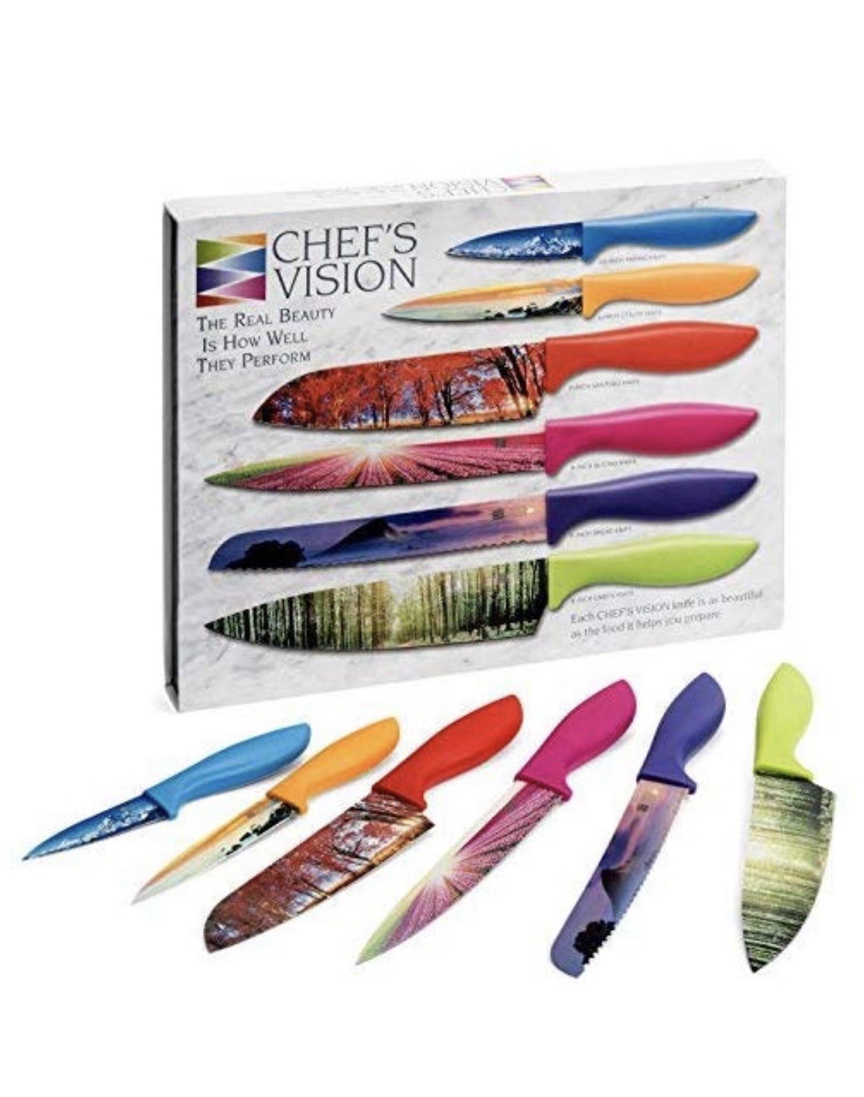 Landscape Kitchen Knife Set in Gift Box – Unique Gifts For Her and For Him
