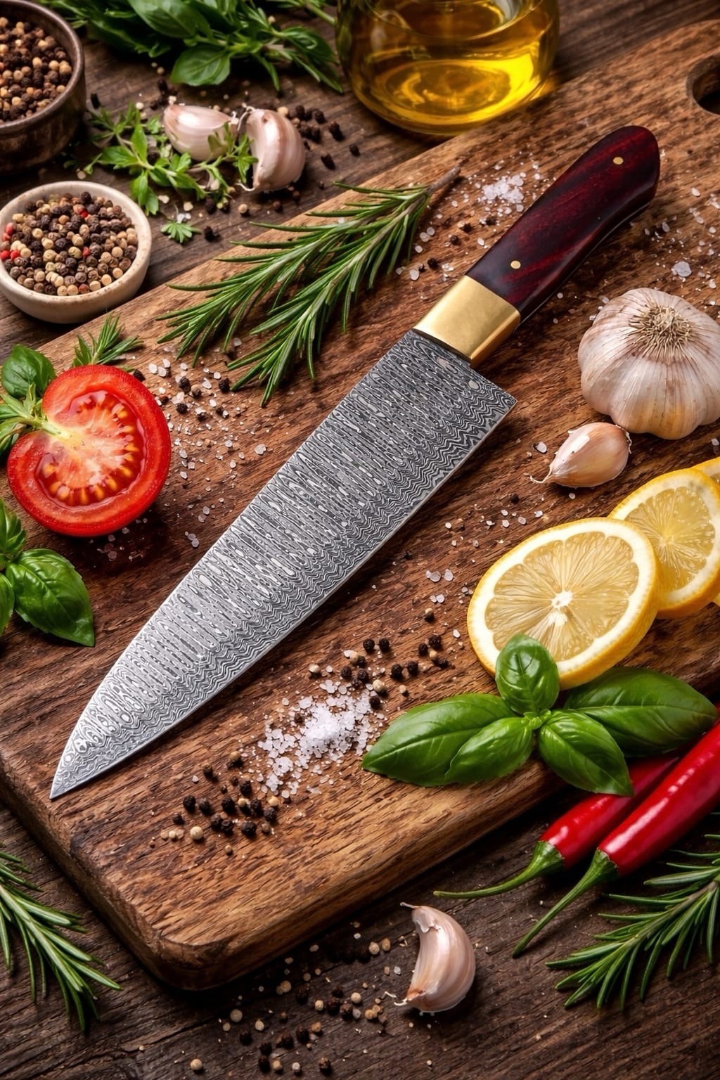 Handmade Damascus steel Fix Blade chef knife kitchen boning knive