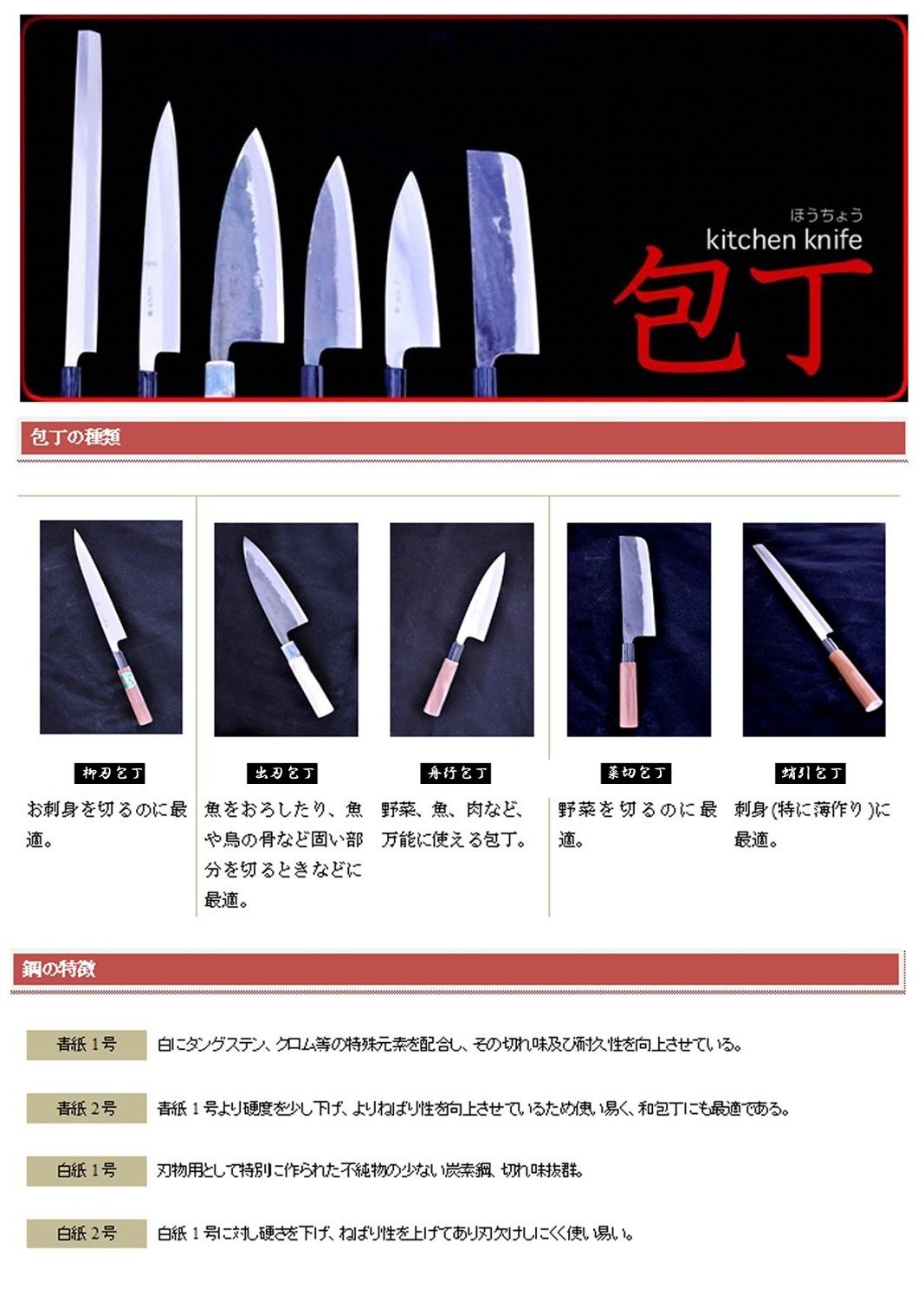 Tosa Knife Knife Black Uchi Small Yanagiba Knife Blue Steel No. 2 60mm