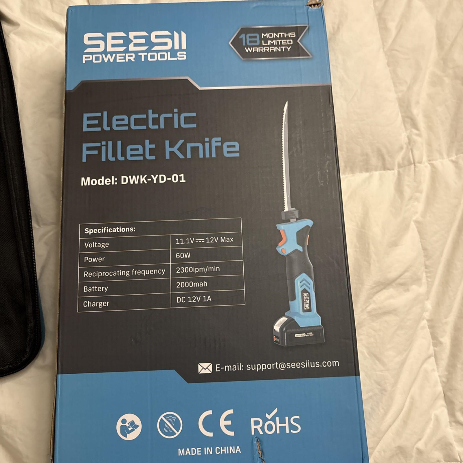 Cordless Electric Fillet Knife with 4 Blades, 100 Mins High Speed Filet Knife