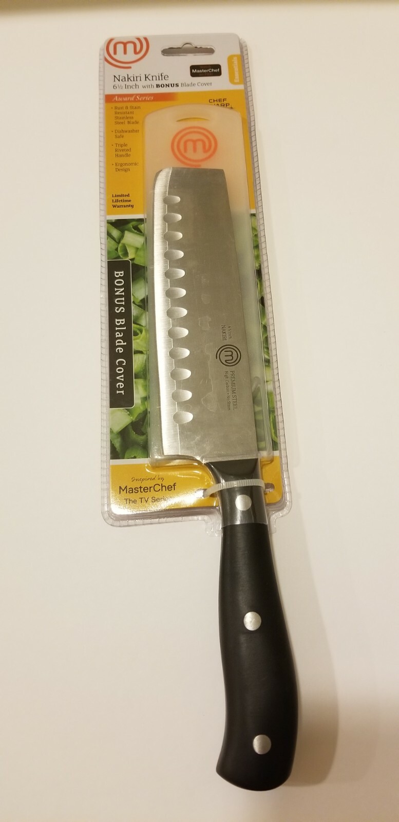 MasterChef Award Series 6.5 inch NAKIRI KNIFE Blade Cover Chef Sharp Kitchen NEW