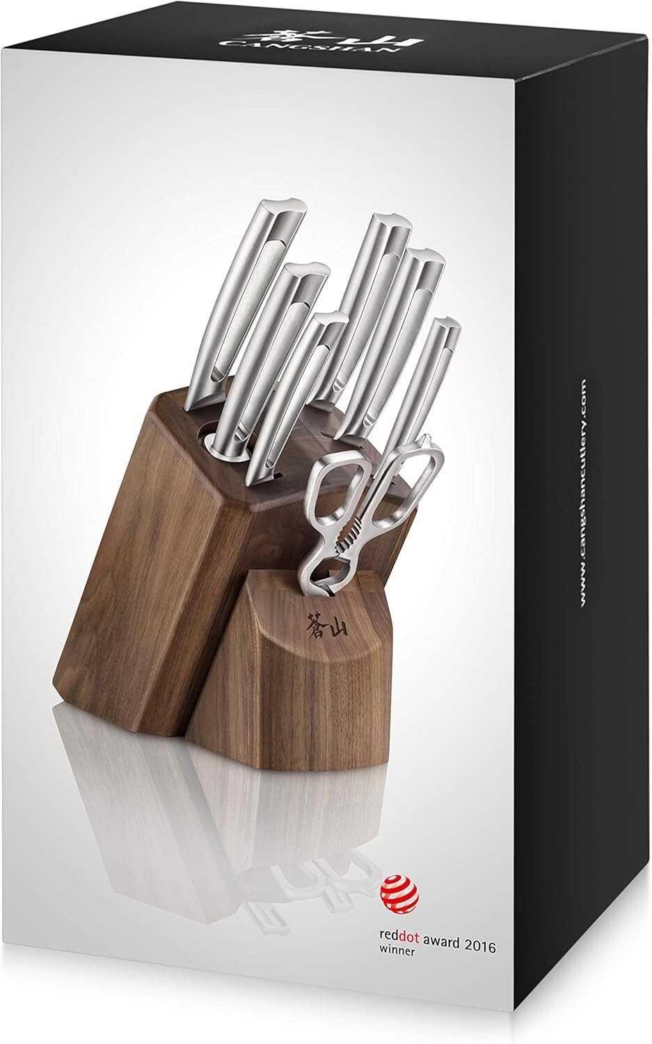 Cangshan TN1 Series 1021950 Swedish 14C28N Steel Forged 8-Piece Knife Block Set!