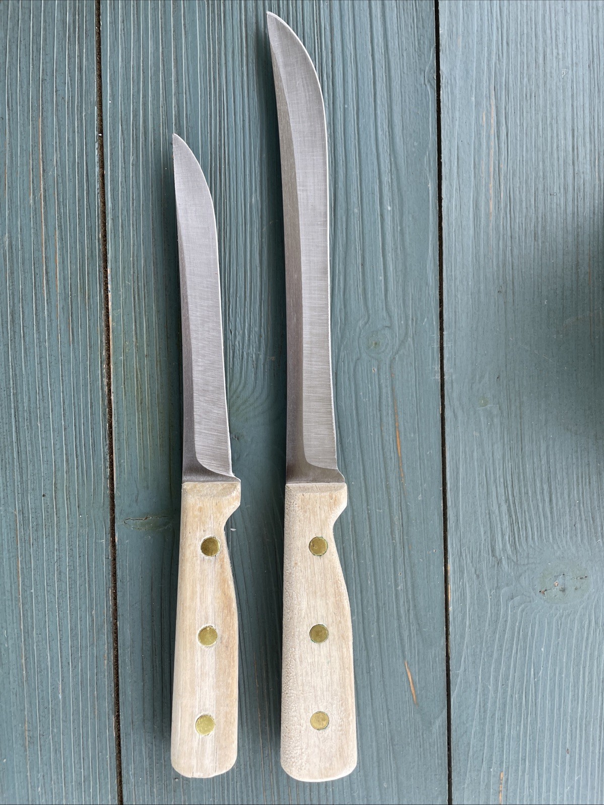 Vintage Chicago Cutlery 61S 6” & 66S 8″ Stainless Blade Carving Slicing Knives