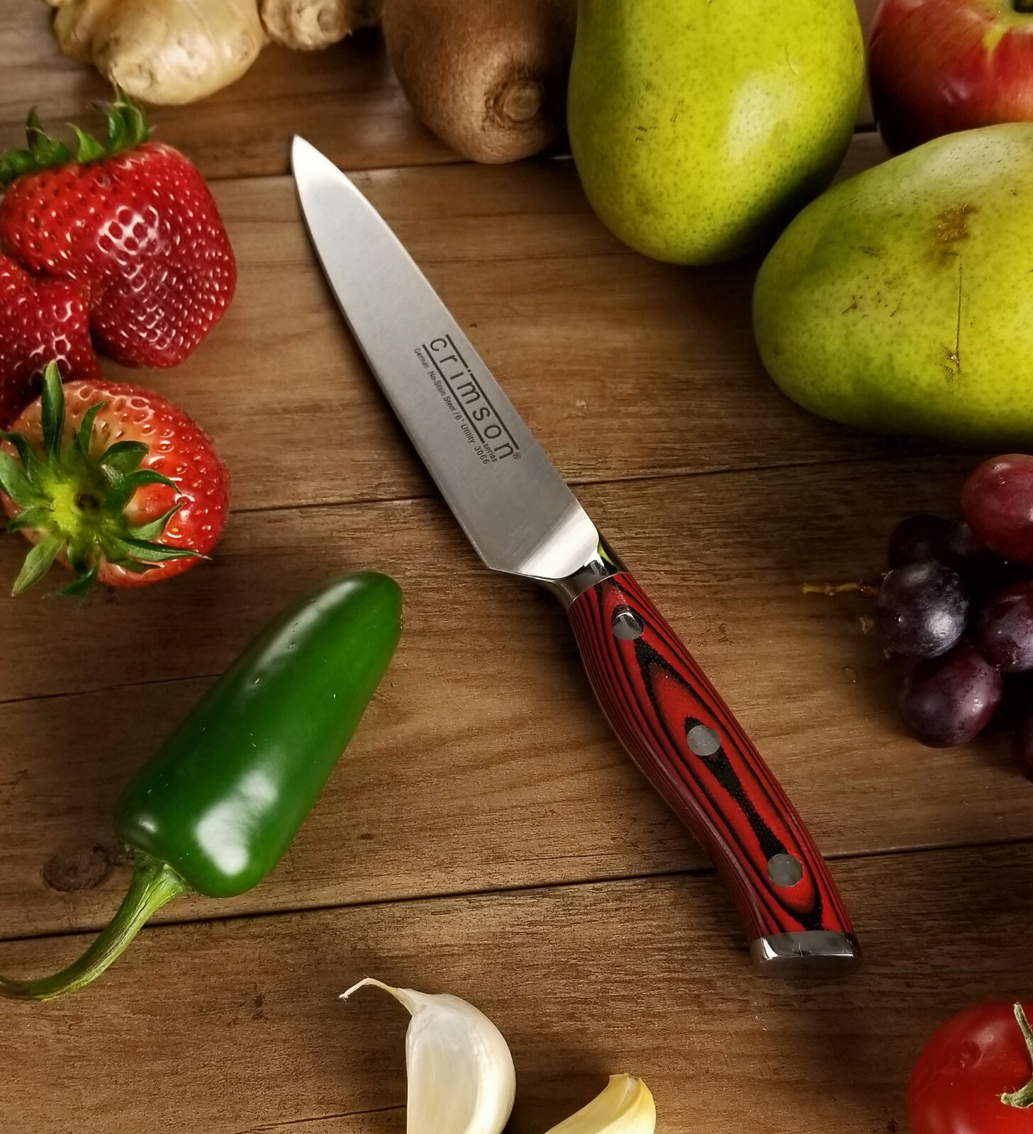 Ergo Chef CRIMSON Series 6″ Stiff Boning Utility knife G10 Handle German Steel