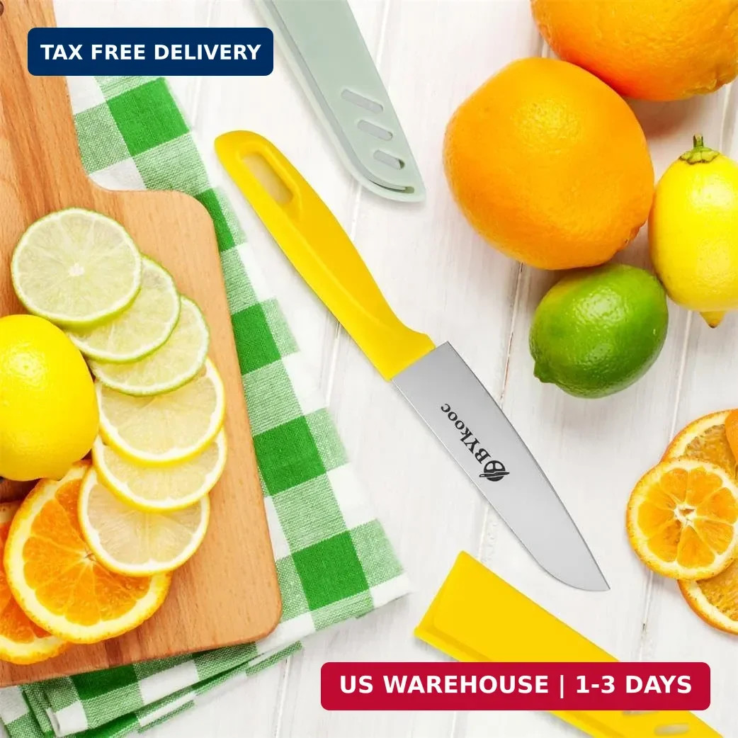 BYkooc 8 pieces Paring Knives (4PCS Peeling Knives and 4PCS Knife Sheath), Ultra