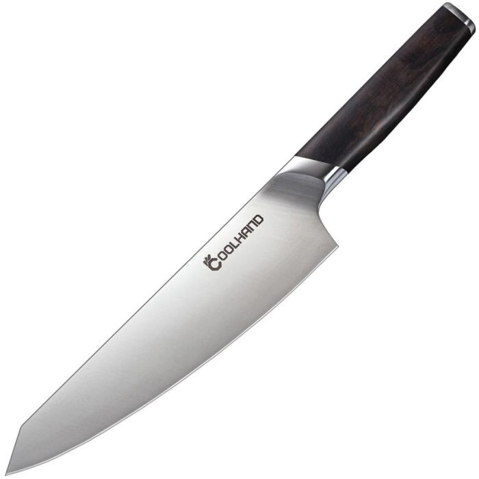 Coolhand Fixed-Blade Chef’s Knife 8″ Stainless Steel Blade Ebony Wood Handle