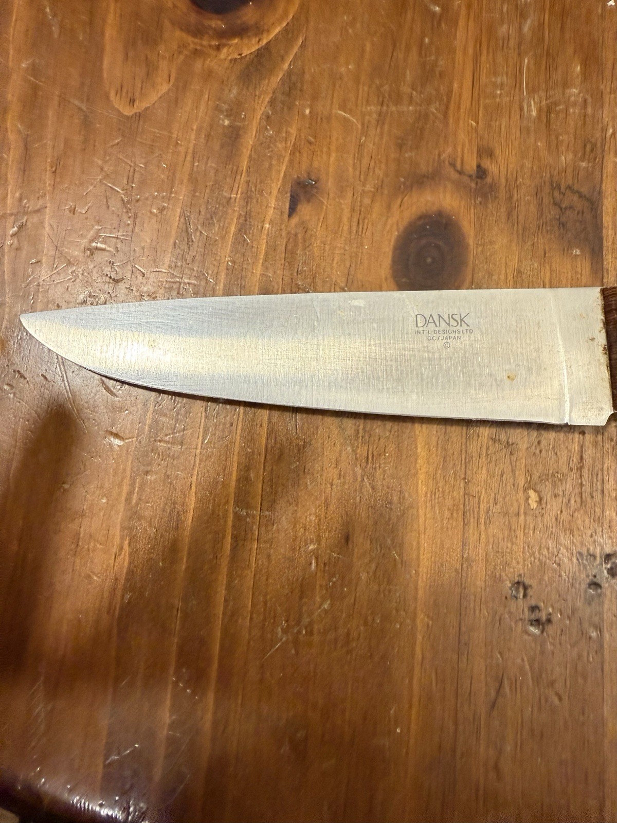 Vtg Dansk Intnl. Designs Ltd. Knife Teak Wood Handle Japan 6″ blade Chef Knife