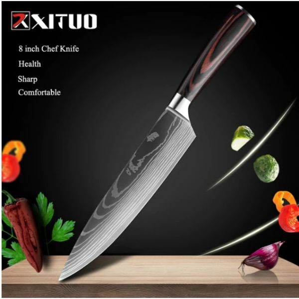 Japanese kitchen knives Laser Damascus pattern chef knife Sharp Slicing Cleaver
