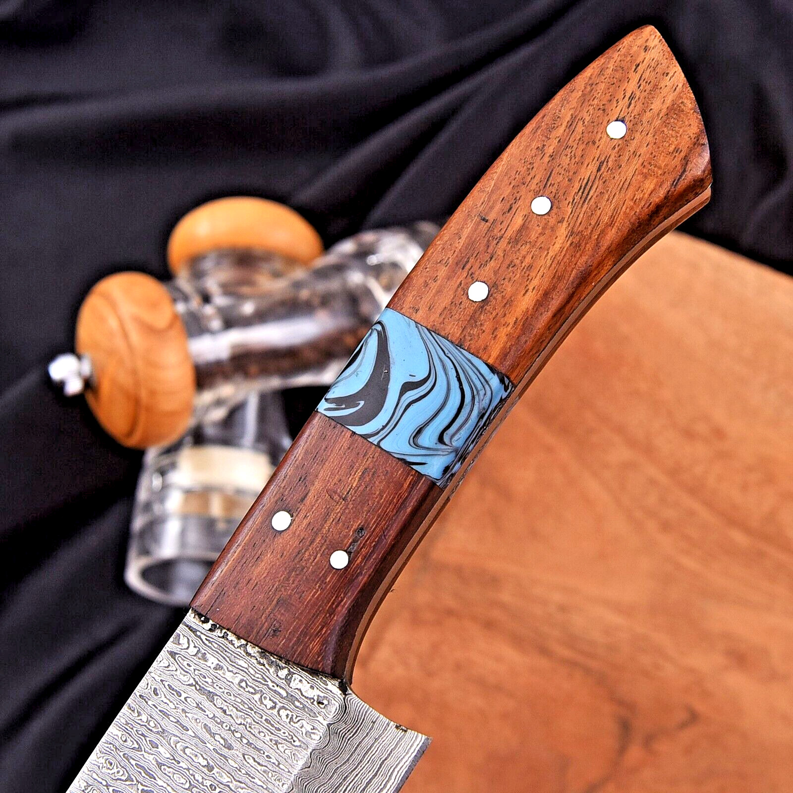 CUSTOM HAND MADE FORGED DAMASCUS STEEL BLADE KITCHEN UTILITY CHEF KNIFE 2073