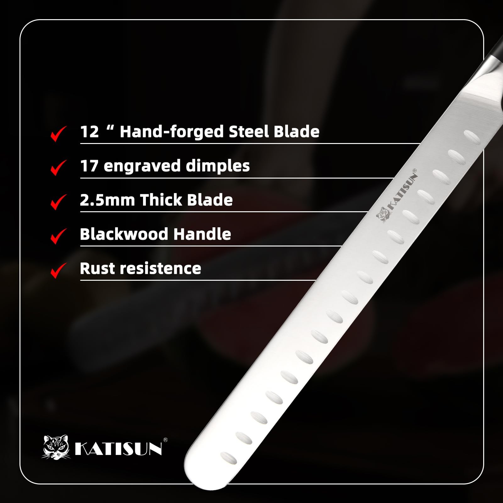 Slicing Carving Knife 13 Inch Ultra Sharp German Stainless Steel Brisket