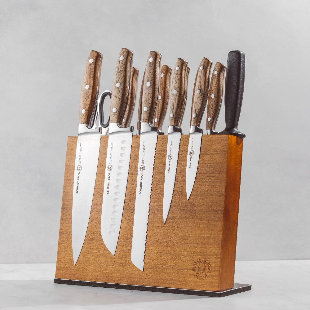 Cutlery 14-Piece Acacia Forged Stainless Steel Knife Block , Acacia Wood Handle