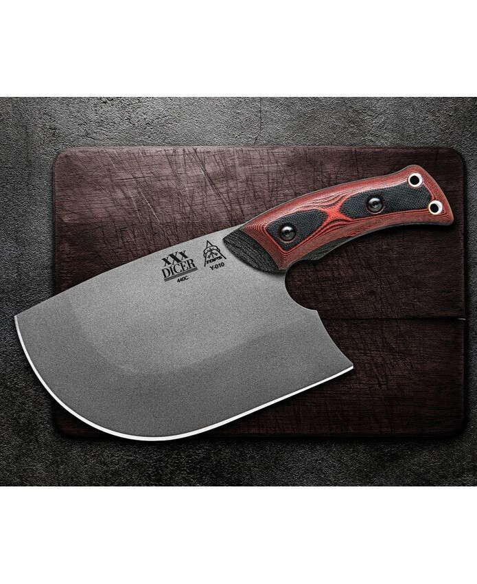 TOPS XXX Dicer Kitchen Chef’s knife 7″ 440C Steel Full Tang Blade G10 Handle