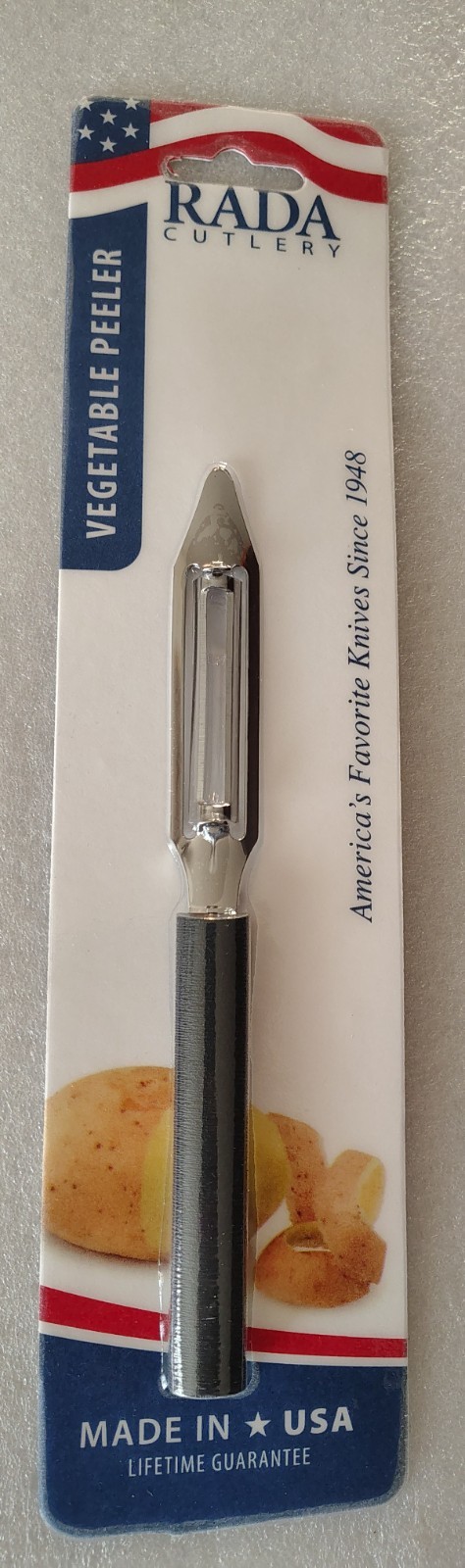 Rada Vegetable Peeler swivel blade, DW232 USA made sharp carded dishwasher safe