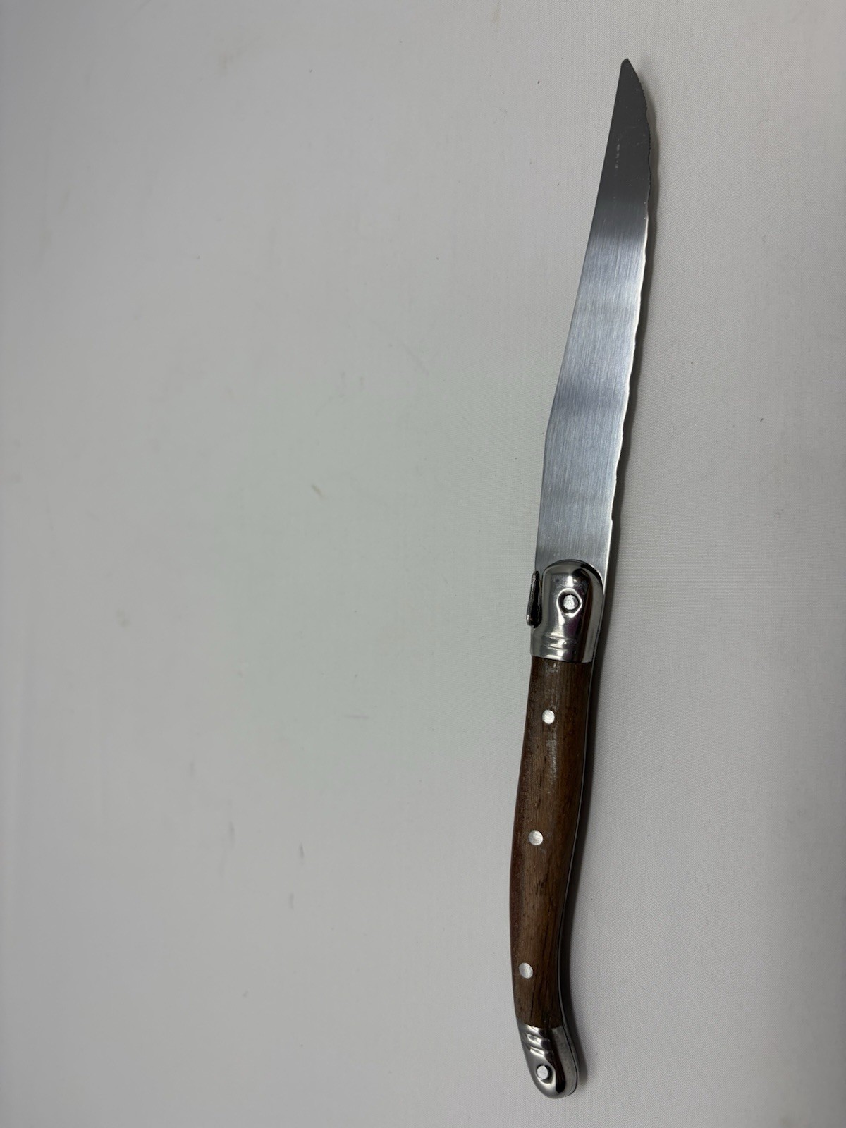 Vintage Laguiole INOX Stainless Steel Serrated Steak Knives Wood Handle 6