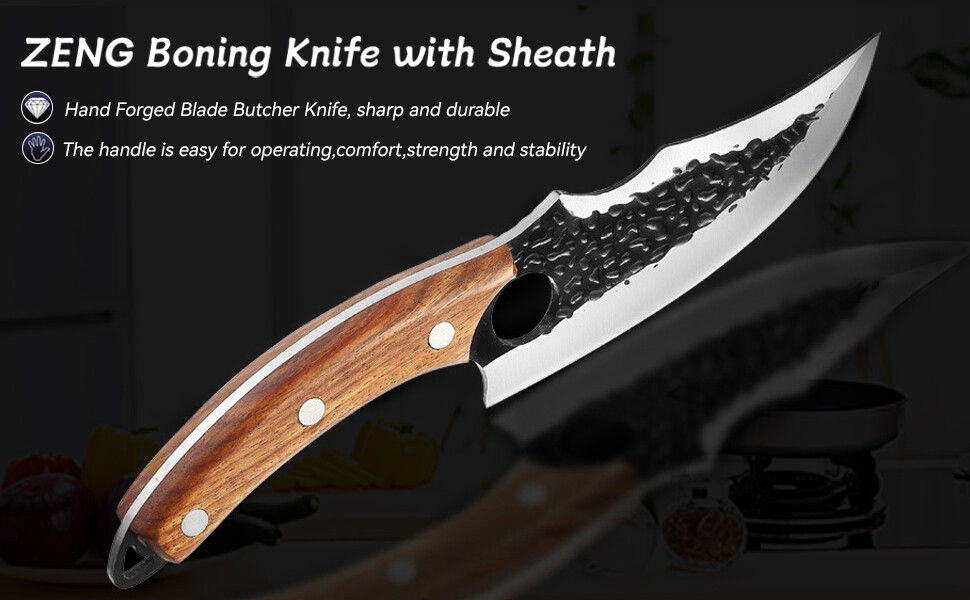 Serbian Butcher Boning Knife Hand Forged Kitchen Chef Knife Meat Cleaver Slicing