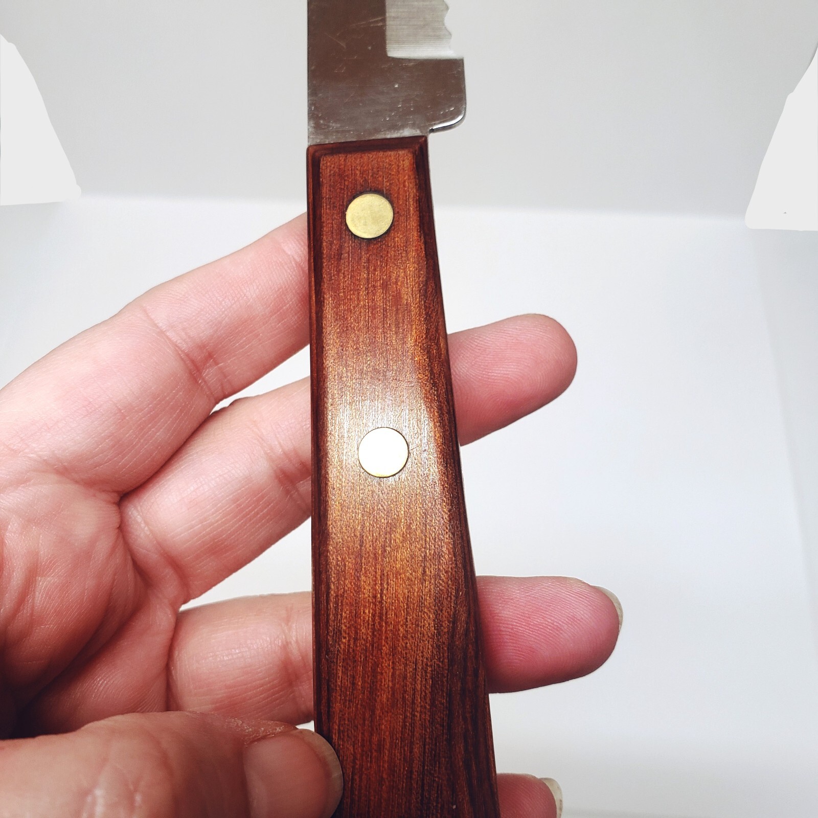 Vintage Washington Forge Serrated Bread Knife Made in USA Smooth Wood Handle