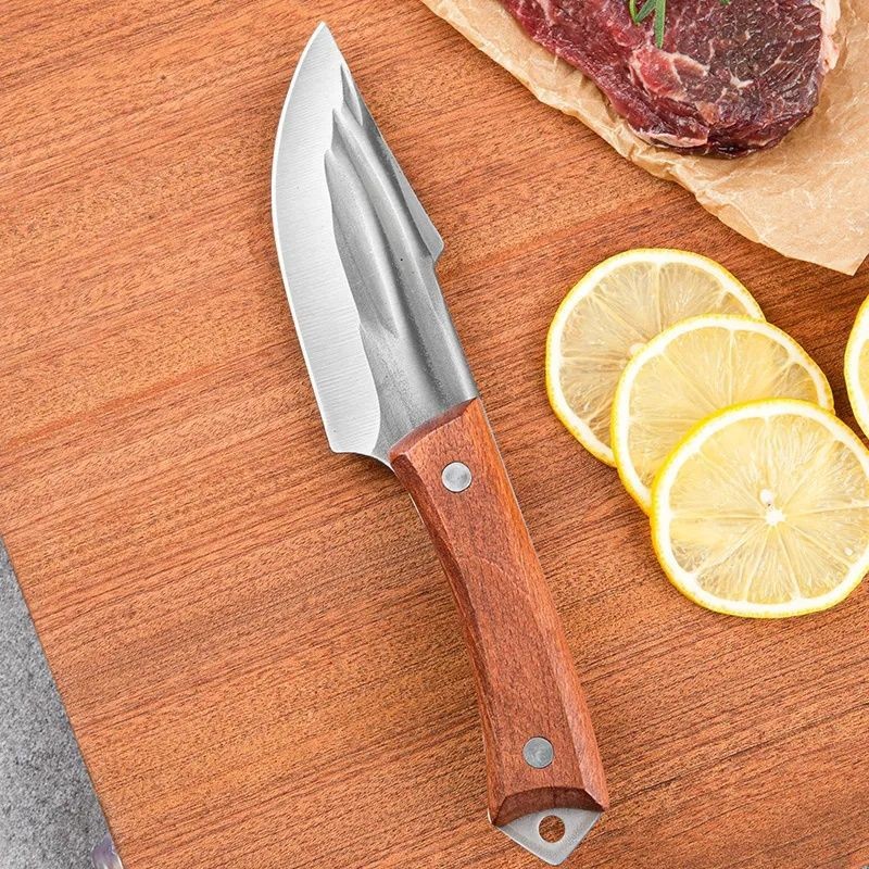 Mini Pocket Knife with Leather Case for Fruit Camping Outdoor Durable Portable