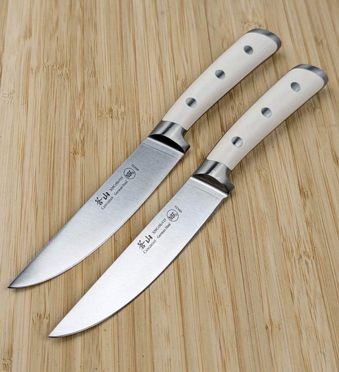 2pc CANGSHAN S1 Series 5-in STEAK Knife, Forged X50CrMoV15 German Steel, #60621