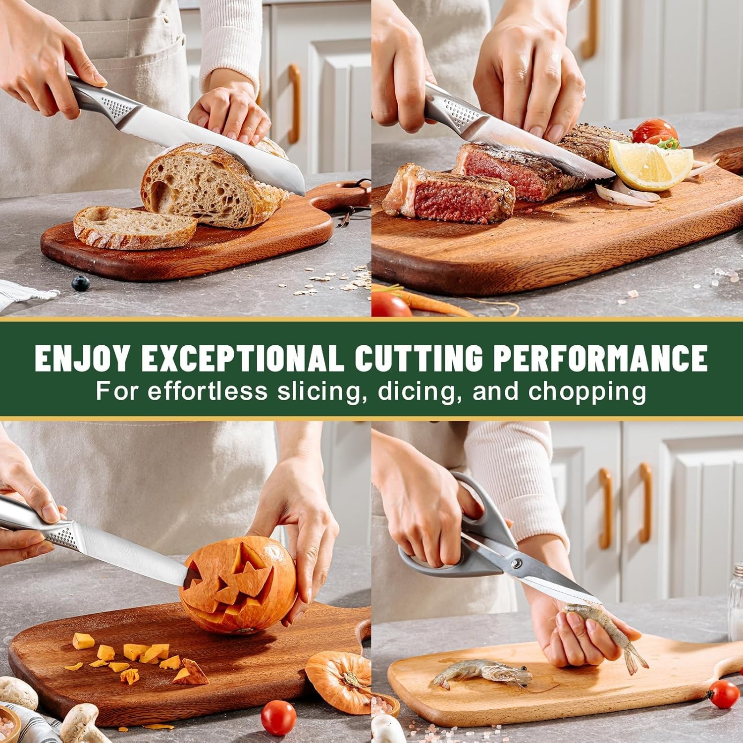 HENCKELS Statement Premium Quality 15-Piece Set with Block Natural Razor-Sharp