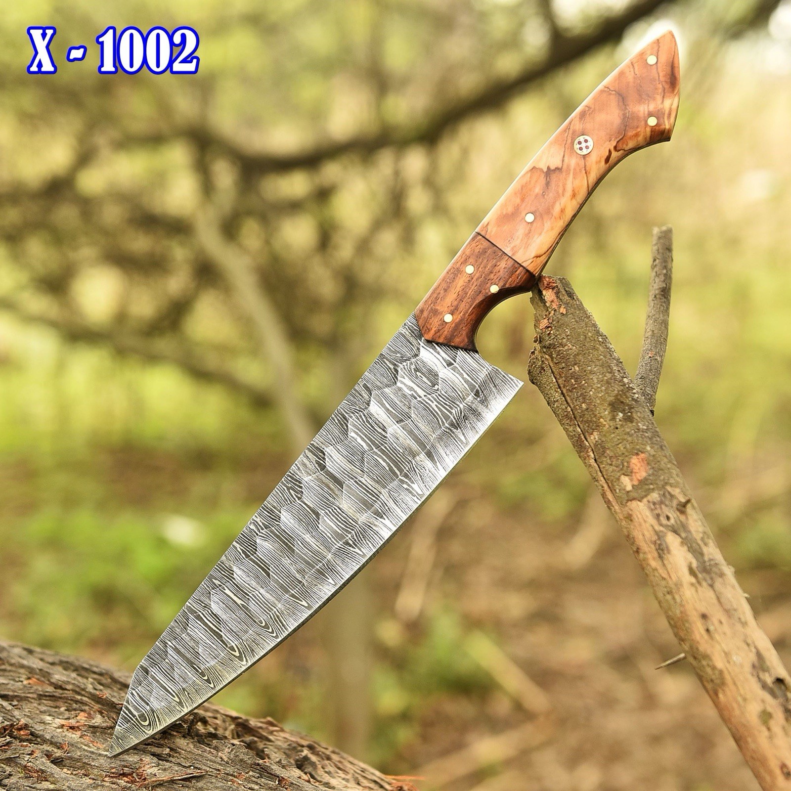 12” Handmade Damascus Fixed Blade Chef Knife Japanese Bunka Kitchen Knife