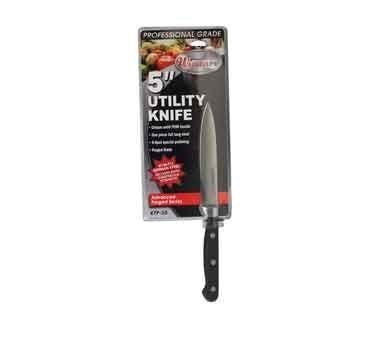 Winco KFP-50 5″ Utility Knife, 1-Piece Full Tang, Forged Carbon Steel, Pom…