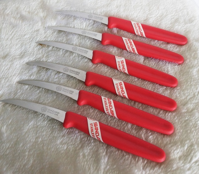 NEW 6 PCS RED STANDARD CARVING KNIFES KITCHEN THAI ART SOAP FRUIT VEGETABLE