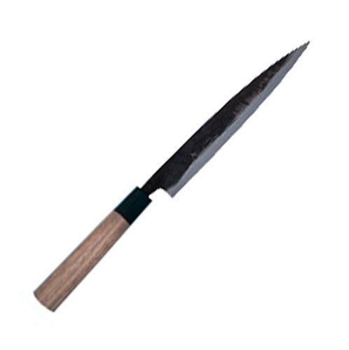 Tosahamono Kurouchi Yanagiba Knife, Walnut Handle, Blue Steel No. 1, 120mm