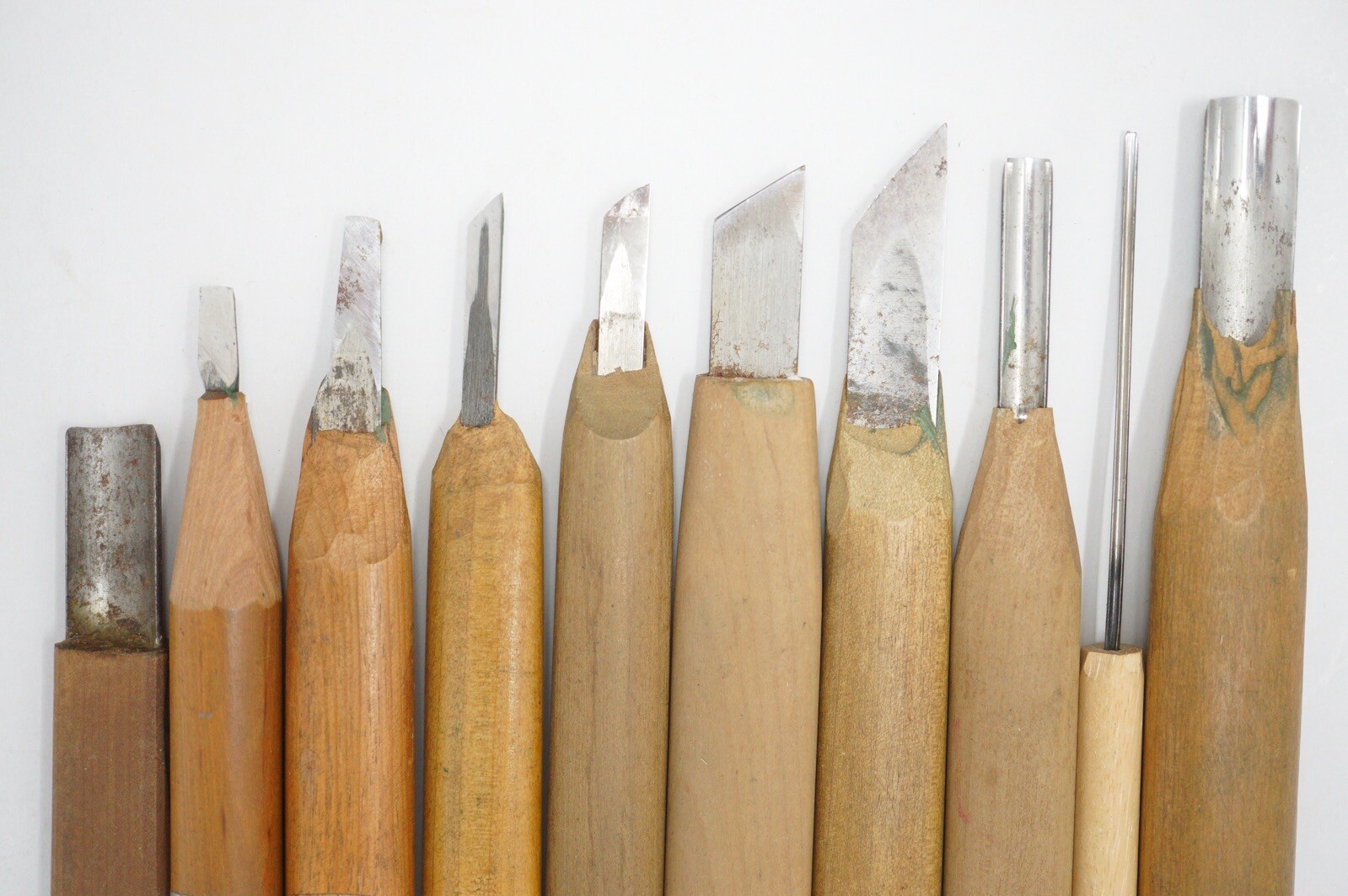 Vintage Wood Carving Knife Set 10 Tools Sharp and Original from Japan 1012D8